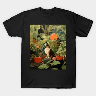 Purrfect Harmony: Cats and Plants T-Shirt